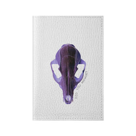 Обложка для паспорта матовая кожа с принтом The Skull в Петрозаводске, натуральная матовая кожа | размер 19,3 х 13,7 см; прозрачные пластиковые крепления | альтернатива | андеграунд | гот | готика | готический стиль | готы | фиолетовый череп | череп | череп животного