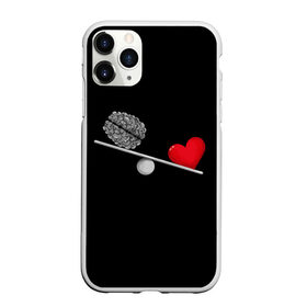 Чехол для iPhone 11 Pro Max матовый с принтом Слушай Сердце в Петрозаводске, Силикон |  | 14 февраля | love | valentines day | девушке | день влюбленных | качели | любимой | любимому | любовь | не слушай мозг | пара | парню | перевесил | разум | сердца | сердце heart | слушай сердце