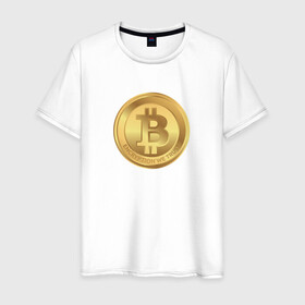 Мужская футболка хлопок с принтом BTC в Петрозаводске, 100% хлопок | прямой крой, круглый вырез горловины, длина до линии бедер, слегка спущенное плечо. | bitcoin | btc | биткоин | валюта | деньги | криптовалюта