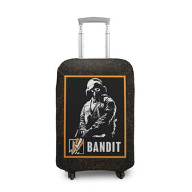 Чехол для чемодана 3D с принтом Bandit в Петрозаводске, 86% полиэфир, 14% спандекс | двустороннее нанесение принта, прорези для ручек и колес | bandit | r6s | rainbow six siege | бандит | оперативник | персонаж