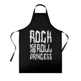 Фартук 3D с принтом Rock and Roll Princess в Петрозаводске, 100% полиэстер | общий размер — 65 х 85 см, ширина нагрудника — 26 см, горловина — 53 см, длина завязок — 54 см, общий обхват в поясе — 173 см. Принт на завязках и на горловине наносится с двух сторон, на основной части фартука — только с внешней стороны | family | family look | princess | rock | rock and roll | детские | для всей семьи | семейные | семья | фэмили лук