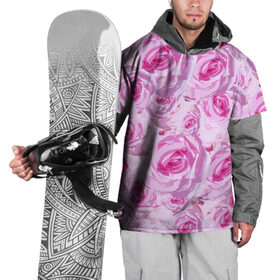 Накидка на куртку 3D с принтом Roses в Петрозаводске, 100% полиэстер |  | дизайн с розами | женственность | нежность | роза | розовый принт | розовый фон | розы | цветы