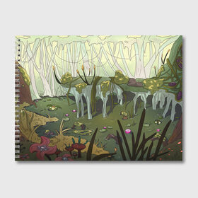 Альбом для рисования с принтом Солнечное болото в Петрозаводске, 100% бумага
 | матовая бумага, плотность 200 мг. | Тематика изображения на принте: болото | деревья | опасность | растения | цветы