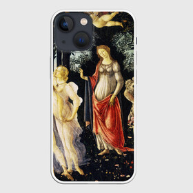 Чехол для iPhone 13 mini с принтом весна боттичелли в Петрозаводске,  |  | амур | ангелочки | весна | влюбленных | день святого валентина | для двоих | для пар | искусство | картина | купидон | любовь | парные | подарок | шедевр