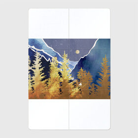 Магнитный плакат 2Х3 с принтом Золотой лес в Петрозаводске, Полимерный материал с магнитным слоем | 6 деталей размером 9*9 см | горы | елки | золотой | лес | луна | природа | путешественникам | путешествие