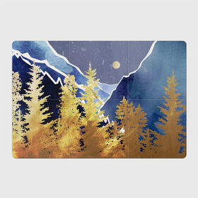 Магнитный плакат 3Х2 с принтом Золотой лес в Петрозаводске, Полимерный материал с магнитным слоем | 6 деталей размером 9*9 см | горы | елки | золотой | лес | луна | природа | путешественникам | путешествие