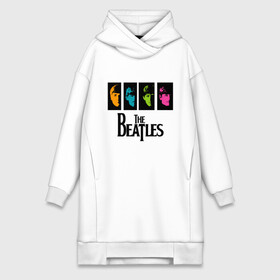 Платье-худи хлопок с принтом Всемирный день The Beatles в Петрозаводске,  |  | abbey road | beatles day | cant buy me love | help | i want to hold your hand | let it bee | pop art | альбом | битлз | битломан | битлы | всемирный день | леннон | ливерпуль | ливерпульская четверка | маккартни | музыка | старр | харрисо