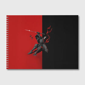 Альбом для рисования с принтом Samurai в Петрозаводске, 100% бумага
 | матовая бумага, плотность 200 мг. | dark | боец | катана | ниндзя | самурай | тьма