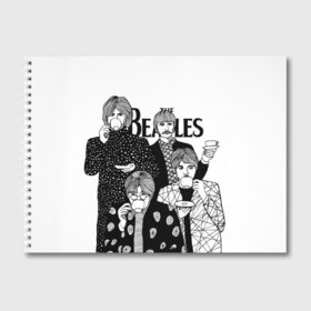 Альбом для рисования с принтом THE BEATLES в Петрозаводске, 100% бумага
 | матовая бумага, плотность 200 мг. | the beatles | битлз | битлс | битлы | джон леннон | джордж харрисон | пол маккартни | ринго старр