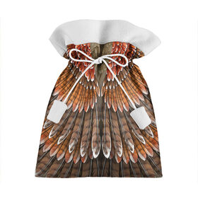 Подарочный 3D мешок с принтом оперение орел в Петрозаводске, 100% полиэстер | Размер: 29*39 см | друид | индеец | коричневый | красный | оперение | оранжевый | орёл | пернатый | перо | перья | природа | птица | сова | сон