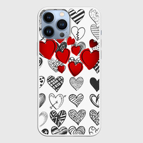 Чехол для iPhone 13 Pro Max с принтом Сердца в Петрозаводске,  |  | 14 февраля | hearts background | валентинов день | влюбленным | девушке | день святого валентина | жене | кардиологу | любимой | любимому | люблю | любовь | мужу | парню | сердца графика | сердца фон