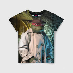 Детская футболка 3D с принтом Raph в Петрозаводске, 100% гипоаллергенный полиэфир | прямой крой, круглый вырез горловины, длина до линии бедер, чуть спущенное плечо, ткань немного тянется | Тематика изображения на принте: 1990 | tnmt | turtles | ниндзя | ретро | фильм | черепашки