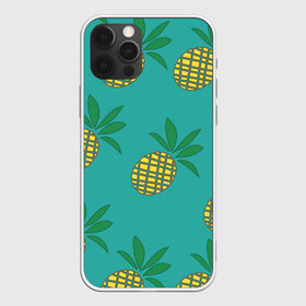 Чехол для iPhone 12 Pro Max с принтом Ананасы в Петрозаводске, Силикон |  | ананас | желтый | зеленый | летний | паттерн | подарок | простой | тропический | узор | фрукт