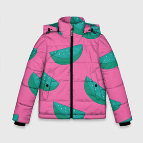 Зимняя куртка для мальчиков 3D с принтом Арбузы на розовом в Петрозаводске, ткань верха — 100% полиэстер; подклад — 100% полиэстер, утеплитель — 100% полиэстер | длина ниже бедра, удлиненная спинка, воротник стойка и отстегивающийся капюшон. Есть боковые карманы с листочкой на кнопках, утяжки по низу изделия и внутренний карман на молнии. 

Предусмотрены светоотражающий принт на спинке, радужный светоотражающий элемент на пуллере молнии и на резинке для утяжки | арбуз | зеленый | летний | паттерн | подарок | простой | розовыйй | тропический | узор | фрукт