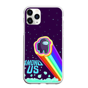 Чехол для iPhone 11 Pro матовый с принтом AMONG US neon rainbow в Петрозаводске, Силикон |  | детский | космос | неоновый | радуга | стильная | тренд | яркий