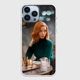 Чехол для iPhone 13 Pro Max с принтом Queens Gambit Ход Королевы в Петрозаводске,  |  | the queens gambit | бэт хармон | королева | милая девушка | рыжая | рыжая девушка | сериал | сериал про шахматы | ход королевы | шахматы | элизабет хармон