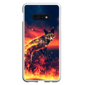 Чехол для Samsung S10E с принтом Огненная лиса в Петрозаводске, Силикон | Область печати: задняя сторона чехла, без боковых панелей | fox | foxy | животное | звери | лиса | лисенок | лисичка | милая | рыжая | фокс