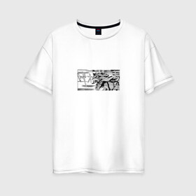 Женская футболка хлопок Oversize с принтом Evangelion в Петрозаводске, 100% хлопок | свободный крой, круглый ворот, спущенный рукав, длина до линии бедер
 | eva 01 | evangelion | аниме | ева 01 | евангелион | манга | робот