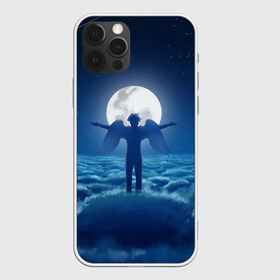 Чехол для iPhone 12 Pro Max с принтом Ангел в Петрозаводске, Силикон |  | tegunvteg | ангел | бог | звезды | космос | луна | небеса | ночное небо | облака | полнолуние | человек с крыльями