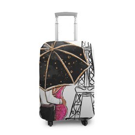 Чехол для чемодана 3D с принтом Хочу в Париж в Петрозаводске, 86% полиэфир, 14% спандекс | двустороннее нанесение принта, прорези для ручек и колес | tegunvteg | башня | любовь | путешествия