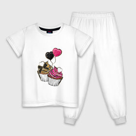 Детская пижама хлопок с принтом Кексики в Петрозаводске, 100% хлопок |  брюки и футболка прямого кроя, без карманов, на брюках мягкая резинка на поясе и по низу штанин
 | Тематика изображения на принте: сладости | шары