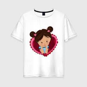 Женская футболка хлопок Oversize с принтом Я люблю тебя в Петрозаводске, 100% хлопок | свободный крой, круглый ворот, спущенный рукав, длина до линии бедер
 | влюбленность | девочка | парные | сердце