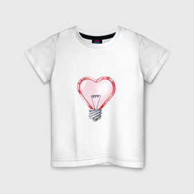 Детская футболка хлопок с принтом Ты-мой свет в Петрозаводске, 100% хлопок | круглый вырез горловины, полуприлегающий силуэт, длина до линии бедер | лампа | любовь | сердечко