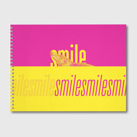 Альбом для рисования с принтом Улыбнись (крокодил) в Петрозаводске, 100% бумага
 | матовая бумага, плотность 200 мг. | smile | гена | желтый | крокодил | позитив | розовый | улыбка | улыбнись