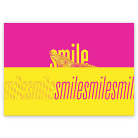 Поздравительная открытка с принтом Улыбнись (крокодил) в Петрозаводске, 100% бумага | плотность бумаги 280 г/м2, матовая, на обратной стороне линовка и место для марки
 | smile | гена | желтый | крокодил | позитив | розовый | улыбка | улыбнись