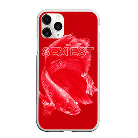 Чехол для iPhone 11 Pro Max матовый с принтом Самый сексуальный в Петрозаводске, Силикон |  | red | альфа | альфа самец | красный | рыба | рыбка