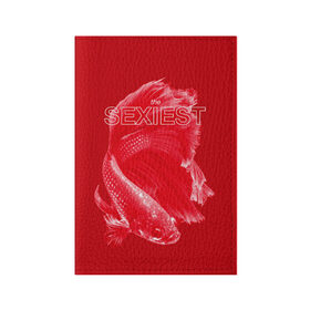 Обложка для паспорта матовая кожа с принтом Самый сексуальный в Петрозаводске, натуральная матовая кожа | размер 19,3 х 13,7 см; прозрачные пластиковые крепления | red | альфа | альфа самец | красный | рыба | рыбка