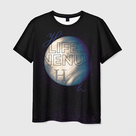 Мужская футболка 3D с принтом Фосфин. Жизнь на Венере в Петрозаводске, 100% полиэфир | прямой крой, круглый вырез горловины, длина до линии бедер | life | ph3 | phosphine | science | venera | venus | астрономия | венера | вселенная | жизнь | космос | наука | планета | фосфин