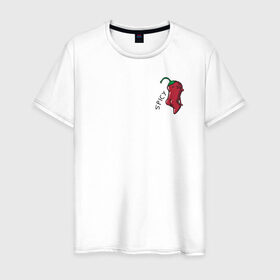 Мужская футболка хлопок с принтом spicy в Петрозаводске, 100% хлопок | прямой крой, круглый вырез горловины, длина до линии бедер, слегка спущенное плечо. | любовь | перчик
