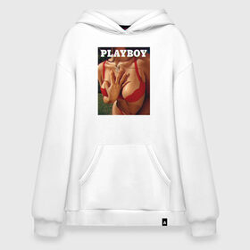 Худи SuperOversize хлопок с принтом PLAYBOY в Петрозаводске, 70% хлопок, 30% полиэстер, мягкий начес внутри | карман-кенгуру, эластичная резинка на манжетах и по нижней кромке, двухслойный капюшон
 | playboy | девушка | любовь