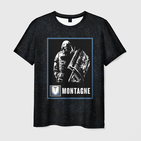 Мужская футболка 3D с принтом Montagne в Петрозаводске, 100% полиэфир | прямой крой, круглый вырез горловины, длина до линии бедер | montagne | r6s | rainbow six siege | монтажник | монтанье | оперативник | персонаж