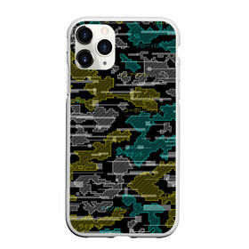 Чехол для iPhone 11 Pro Max матовый с принтом Futuristic Camo в Петрозаводске, Силикон |  | Тематика изображения на принте: cyberpunk | glitch | глитч | камуфляж | киберпанк | футуристичный