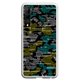 Чехол для Honor P30 с принтом Futuristic Camo в Петрозаводске, Силикон | Область печати: задняя сторона чехла, без боковых панелей | Тематика изображения на принте: cyberpunk | glitch | глитч | камуфляж | киберпанк | футуристичный