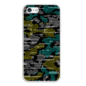 Чехол для iPhone 5/5S матовый с принтом Futuristic Camo в Петрозаводске, Силикон | Область печати: задняя сторона чехла, без боковых панелей | cyberpunk | glitch | глитч | камуфляж | киберпанк | футуристичный