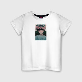 Детская футболка хлопок с принтом аниме моб психо 100 в Петрозаводске, 100% хлопок | круглый вырез горловины, полуприлегающий силуэт, длина до линии бедер | 100 | аниме | арт | моб | парень | парни | психо | япония