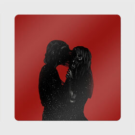 Магнит виниловый Квадрат с принтом Kiss в Петрозаводске, полимерный материал с магнитным слоем | размер 9*9 см, закругленные углы | Тематика изображения на принте: 14 февряля | amor | kiss | love | love you | my love | valentine | валентин | люблю | любовь | отношения | пара | поцелуй | я люблю