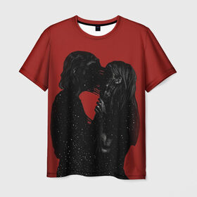 Мужская футболка 3D с принтом Kiss в Петрозаводске, 100% полиэфир | прямой крой, круглый вырез горловины, длина до линии бедер | Тематика изображения на принте: 14 февряля | amor | kiss | love | love you | my love | valentine | валентин | люблю | любовь | отношения | пара | поцелуй | я люблю