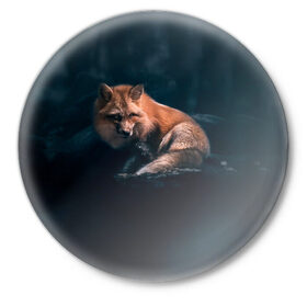 Значок с принтом Мудрый лис в Петрозаводске,  металл | круглая форма, металлическая застежка в виде булавки | Тематика изображения на принте: fox | foxy | животное | звери | лиса | лисенок | лисичка | милая | рыжая | фокс