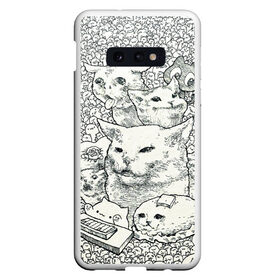 Чехол для Samsung S10E с принтом Коты мемы кошки в Петрозаводске, Силикон | Область печати: задняя сторона чехла, без боковых панелей | киса | киска | коты | кошечки | кошка | кошки | мем | мем кот и девушки | мем с котом | мем с кошкой | мемы
