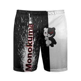 Мужские шорты спортивные с принтом Monokuma в Петрозаводске,  |  | monokuma | игра | медведь | монокума | плюшевый | робот
