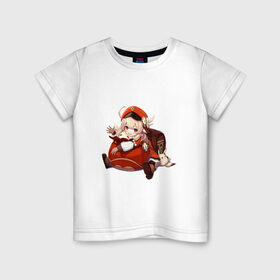 Детская футболка хлопок с принтом Привет от Кли в Петрозаводске, 100% хлопок | круглый вырез горловины, полуприлегающий силуэт, длина до линии бедер | арт | кли | красный | милая кли | милая малышка | перо | рисунок | рюкзак