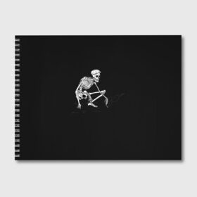 Альбом для рисования с принтом Slavs Skeleton в Петрозаводске, 100% бумага
 | матовая бумага, плотность 200 мг. | snap | snap collection | гопник | скелет | славян