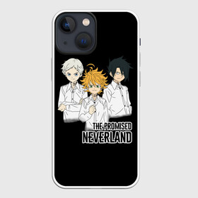 Чехол для iPhone 13 mini с принтом Обещанный Неверленд в Петрозаводске,  |  | anime heroes | anime logo | emma | norman | promised neverland | ray | the promised neverland | аниме сериал | логотипы аниме | мультик | мультфильм | неверленд | норман | обещанный неверленд | парни | персонажи аниме | рей | рэй | эмма