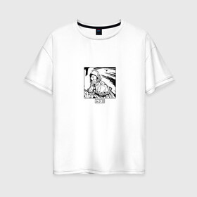 Женская футболка хлопок Oversize с принтом Mujika в Петрозаводске, 100% хлопок | свободный крой, круглый ворот, спущенный рукав, длина до линии бедер
 | Тематика изображения на принте: anime | yakusoku no neverland | аниме | герой | девушка | манга | музика | мьюзика | обещанный неверленд | персонаж