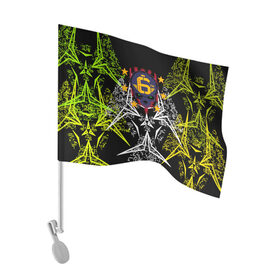 Флаг для автомобиля с принтом CYBERPUNK 2077 в Петрозаводске, 100% полиэстер | Размер: 30*21 см | cd project red | cyberpunk 2077 | keanu reeves | samurai | киану ривз | киберпанк 2077 | самураи