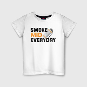 Детская футболка хлопок с принтом Smoke Mid Everyday в Петрозаводске, 100% хлопок | круглый вырез горловины, полуприлегающий силуэт, длина до линии бедер | Тематика изображения на принте: asiimov | asimov | beast | counter | counter strike | cs | easy | ez | gg | ggwp | global | go | gradient | howl | hyper | mem | meme | memes | offensive | smoke | strike | азимов | вой | градиент | зверь | контра | лого | логотип